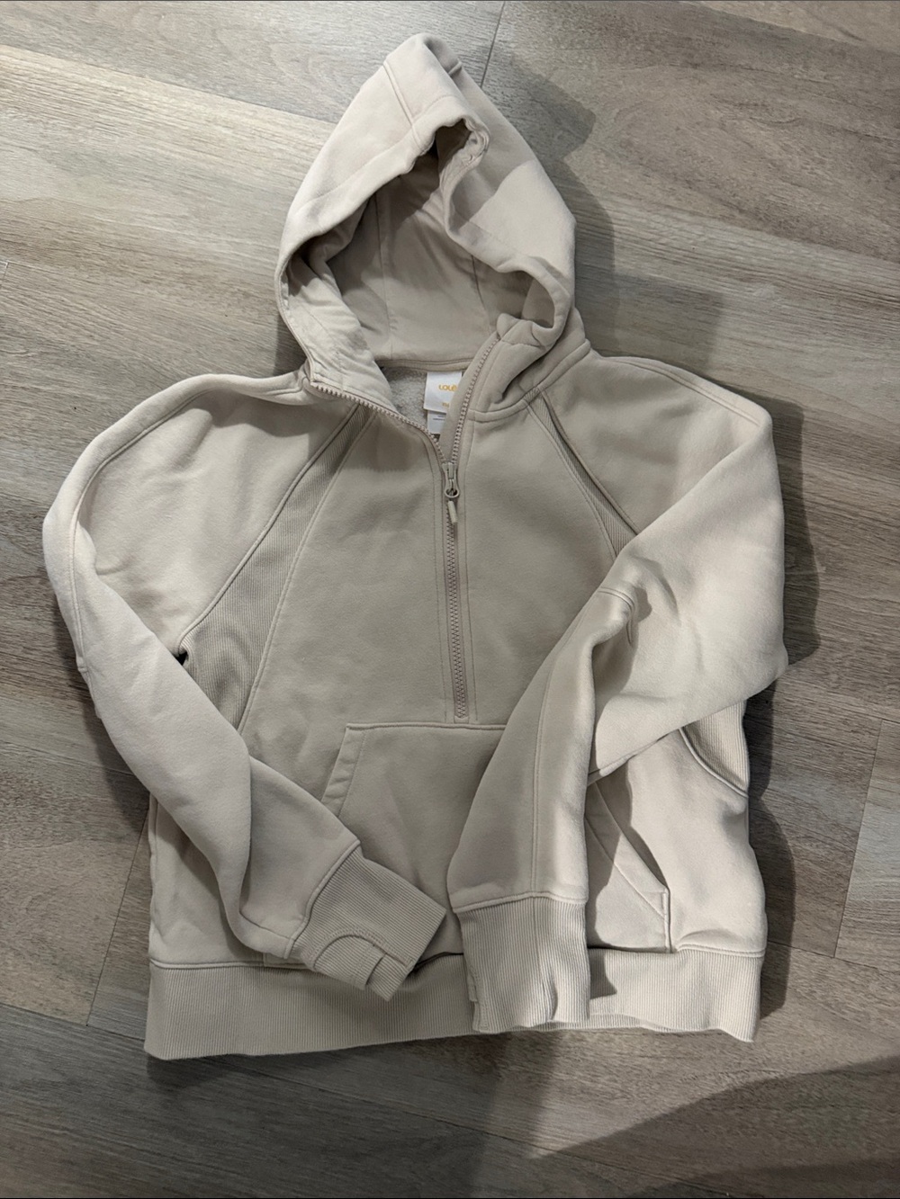 Lole Men's Zip-Up Hooded Sweater in Light Beige